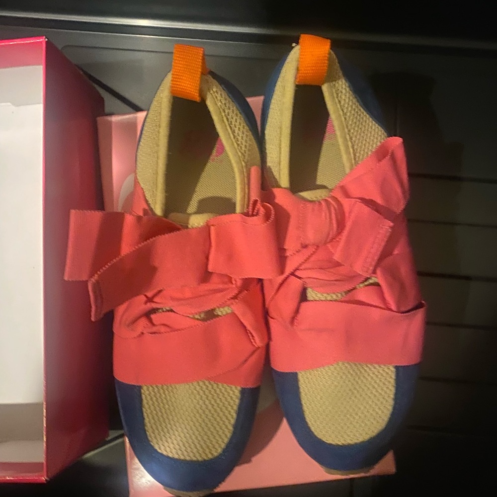 GB girls Pink and Blue Sneakers with Bow Detail
